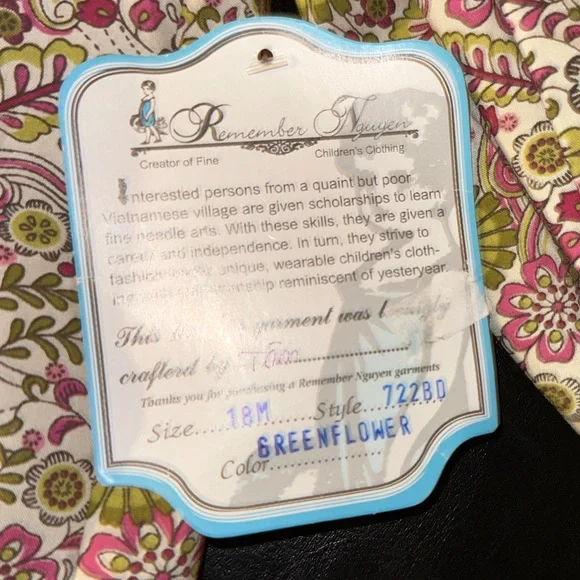 Remember Nguyen Toddler Girl Size 18 Months Floral Smock Dress - Picture 4 of 4